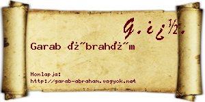 Garab Ábrahám névjegykártya